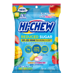 Hi Chew Reduced Sugar Mango & Strawberry Peg Bags 2.12oz X 8 Units