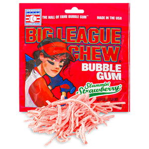 Big League Chew Bubble Gum - Slammin' Strawberry - 60g