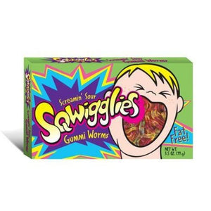 Screamin' Sour Sqwigglies Gummi Worms Theater Box - 3.5oz