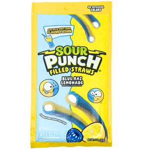 Sour Punch Filled Straws Blue Raz Lemonade - 5oz